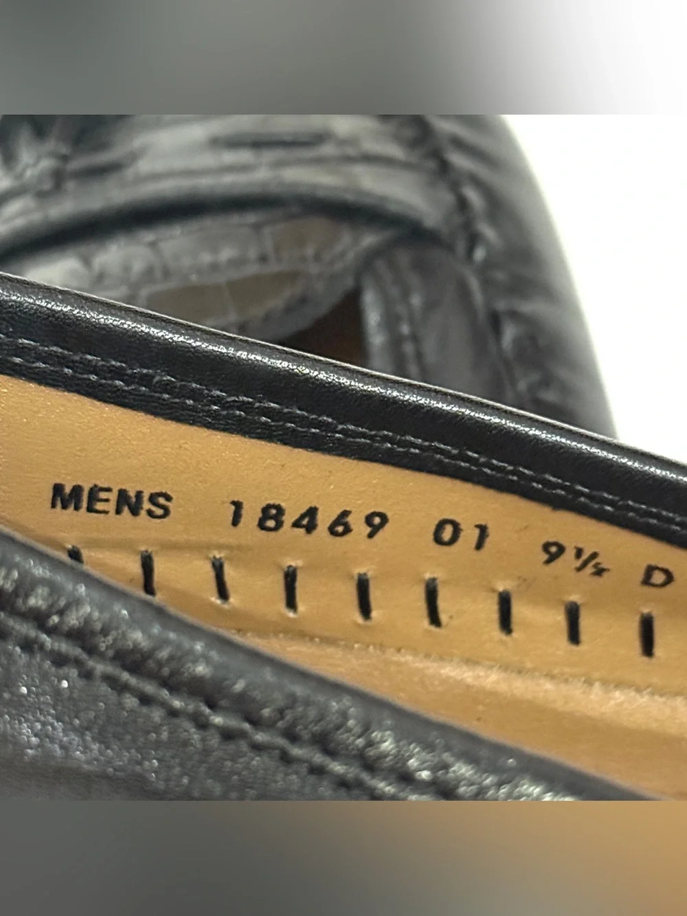 Florsheim Black Croc Embossed Leather Tassel Loafers Men’s 9.5 D USA